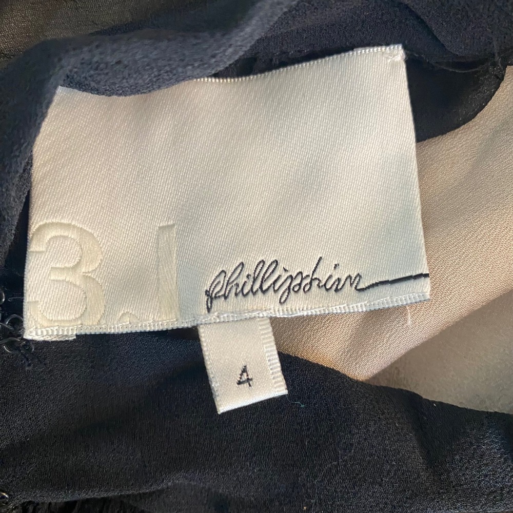 3.1 Phillip Lim 100% Silk Lace Any Event Colorblock Dress‎ Navy Rust Black Size4 - Picture 5 of 7
